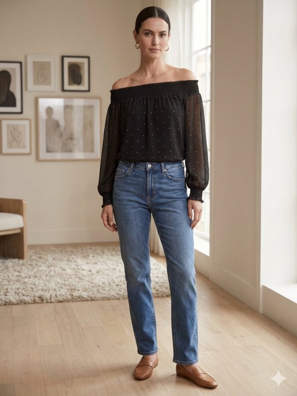 XL Michael Kors Black Chiffon Blouse